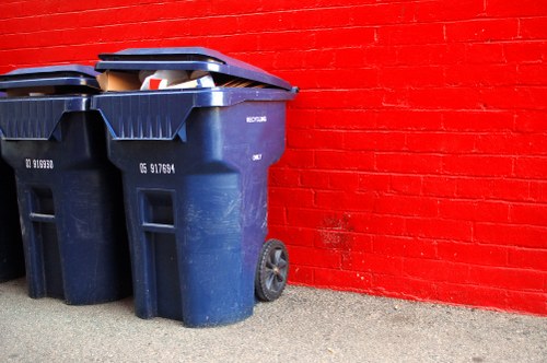 Professional waste clearance team at a building site